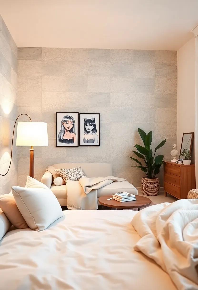 Cozy up with a Reading Light: Incorporate a chic floor or table lamp with a white shade to create a warm glow for late-night reading