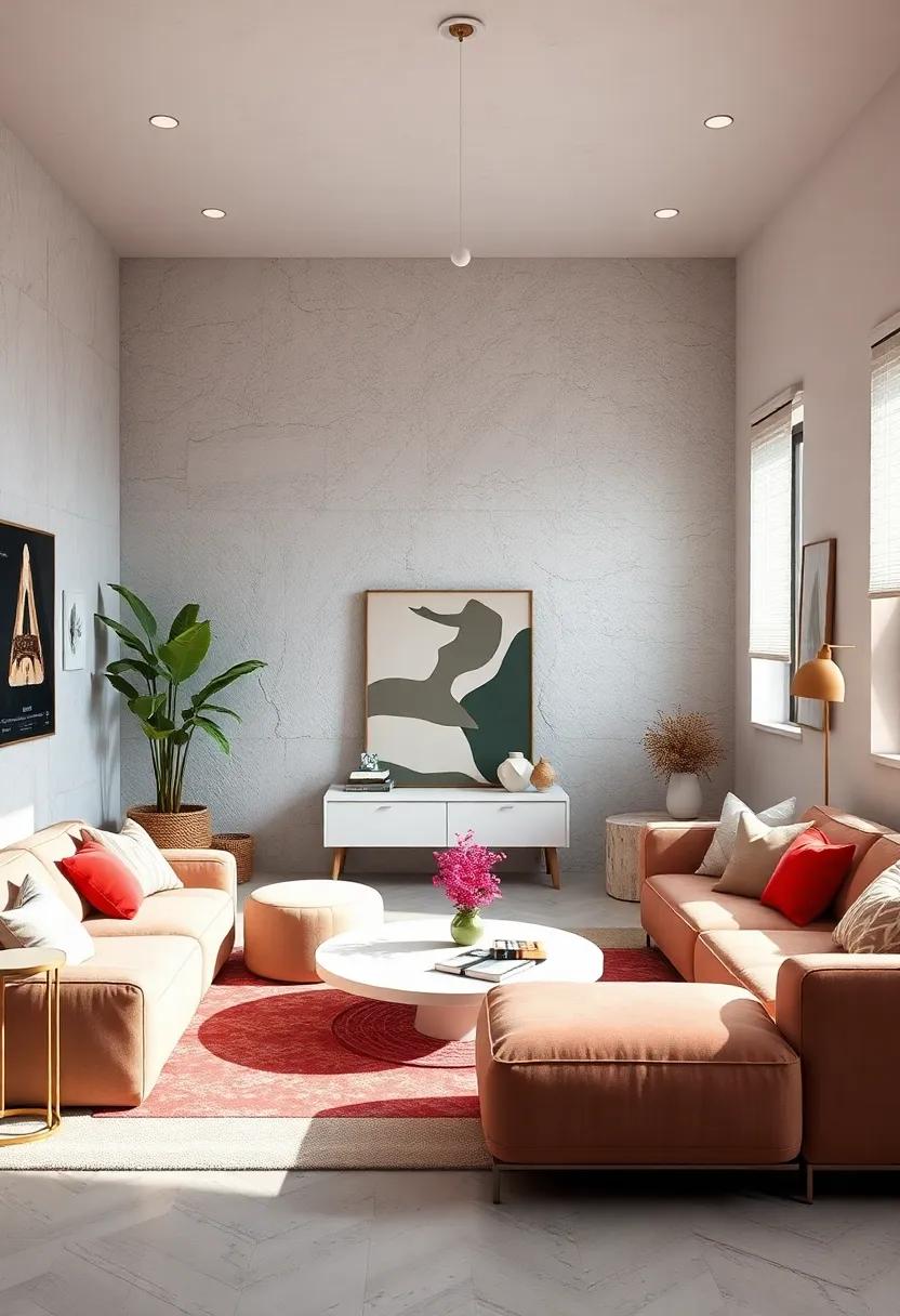 Play with Shapes: opt for curvy or geometric furniture pieces to add visual interest while keeping the color scheme cohesive