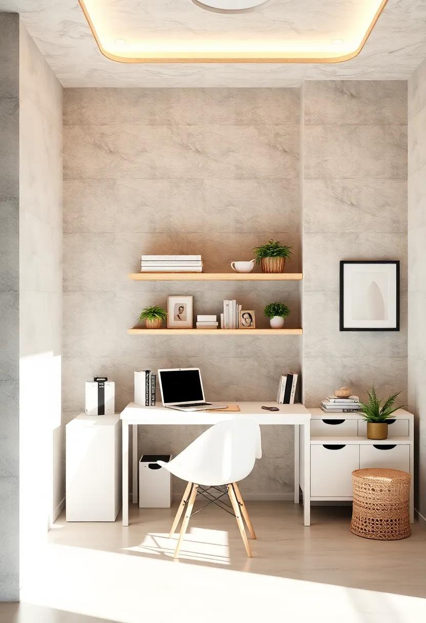 Study Zone Upgrade: Transform the study area with a stylish white desk and desk organizer to promote productivity in a chic atmosphere