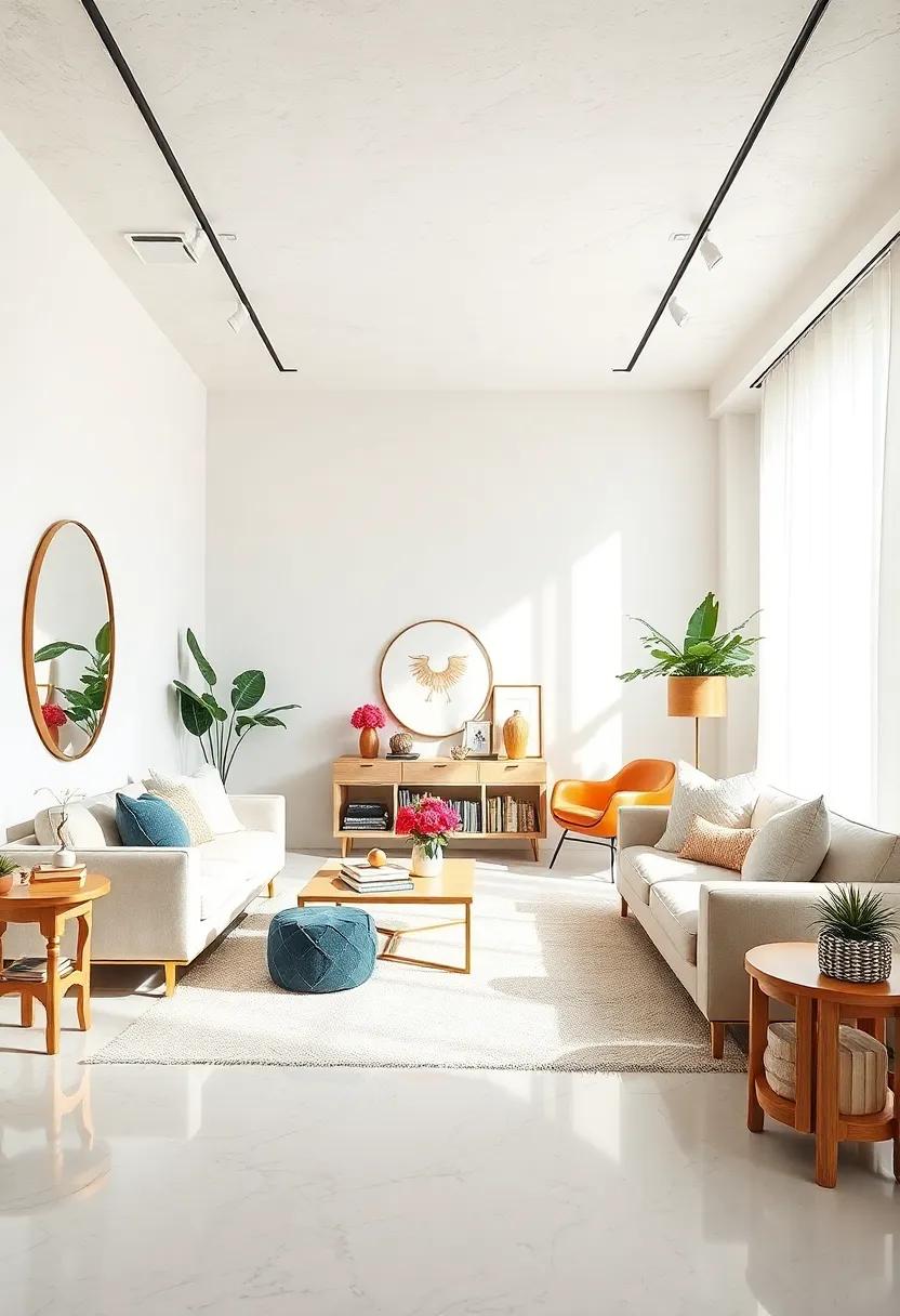 Use Mirrored Surfaces: Include a full-length mirror or mirrored furniture to reflect light and make the space feel larger and airier