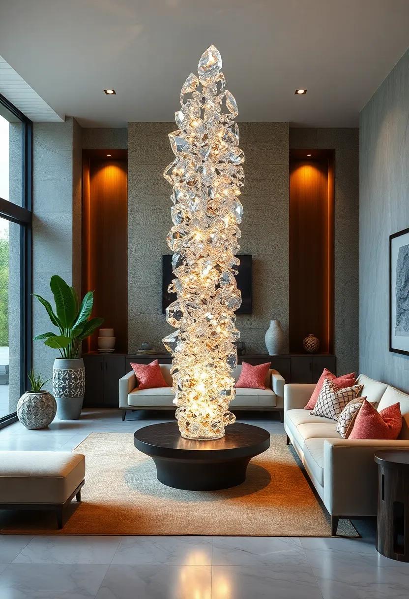 The Dazzling Crystal Cascade - A sparkling sculpture that ‍captures and refracts ​light in breathtaking ways, perfect for brightening dull corners