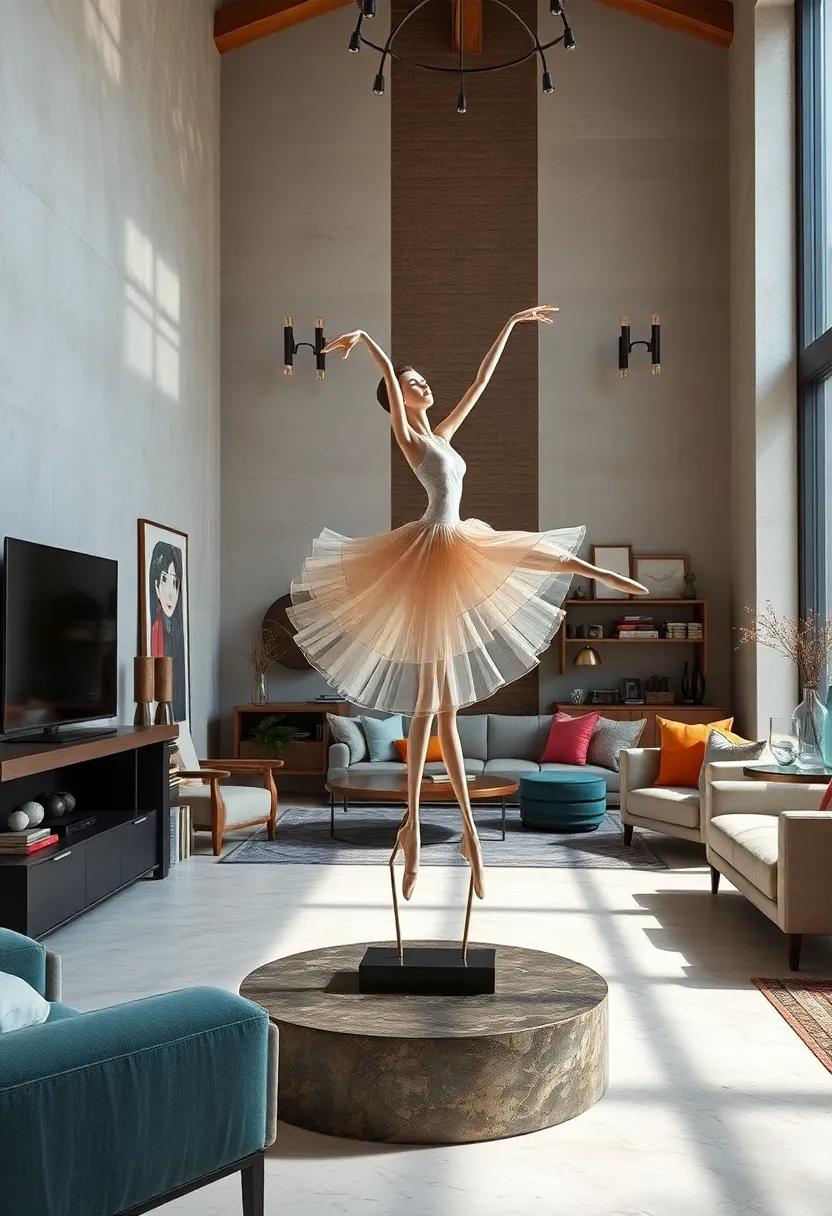 The Graceful Dancer⁣ -⁤ A kinetic sculpture capturing the elegance of‍ a ballerina mid-pirouette, perfect for adding movement to a static space