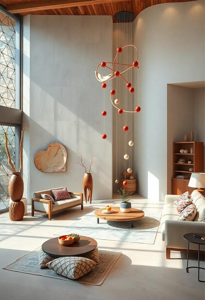 The ​Interactive Kinetic Mobile​ - an art piece that gently sways and moves with the breeze, offering a⁣ dynamic experience ⁤that‍ captivates both children and adults alike