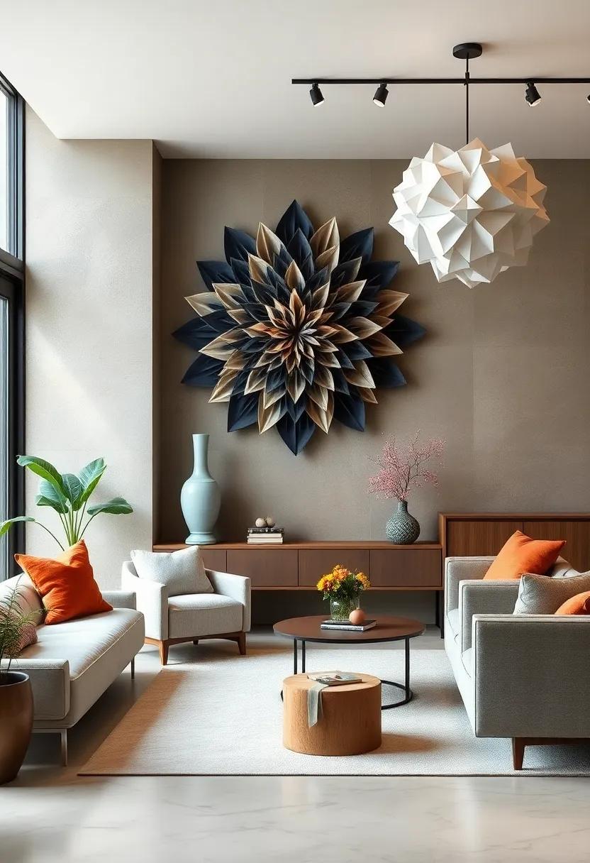 The layered Paper sculpture - An intricate design that demonstrates the beauty of craftsmanship, this lightweight piece adds texture and sophistication to your⁤ wall