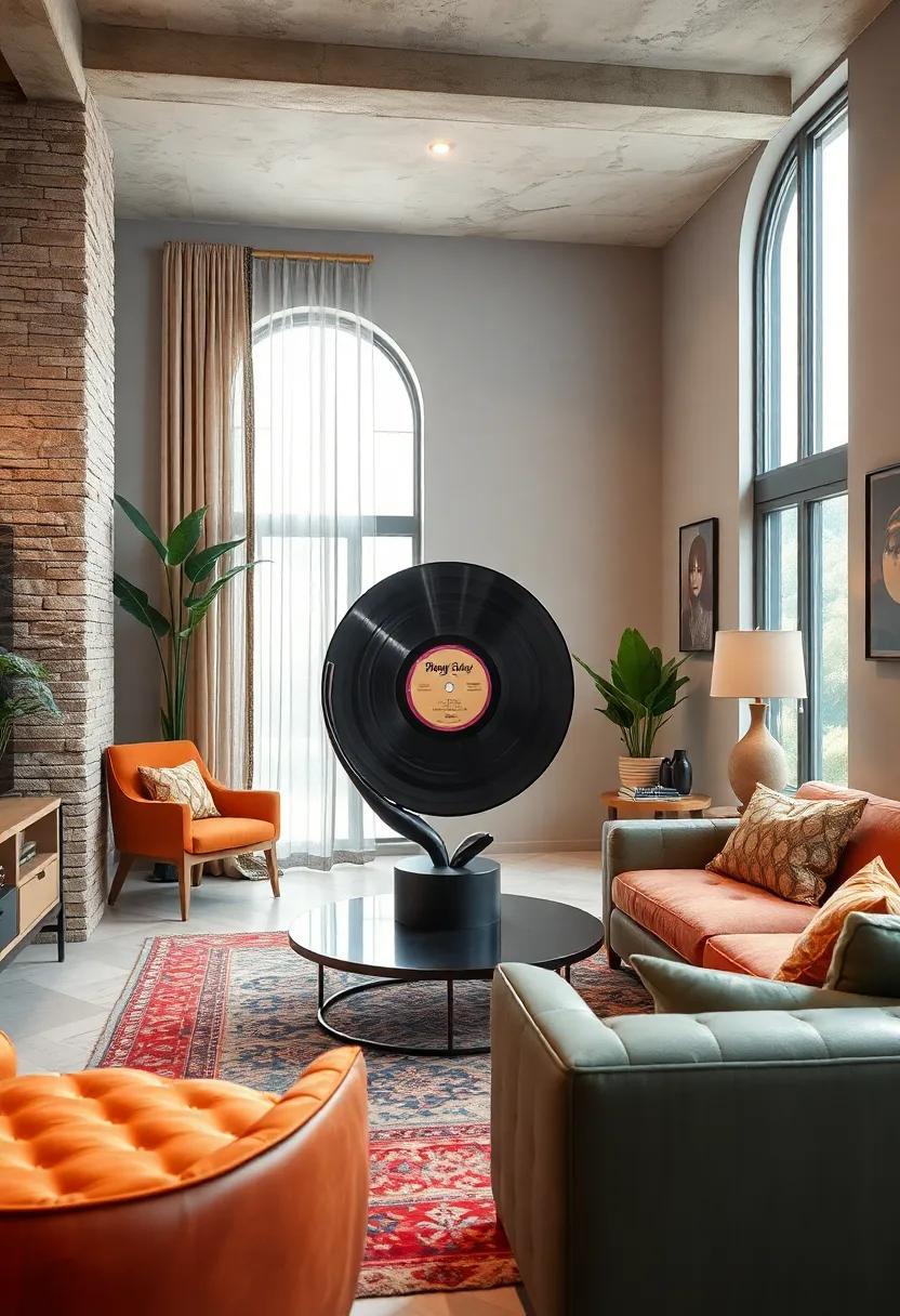 The Nostalgic vinyl Record Sculpture - A playful homage to‌ music lovers, ⁤this unique piece bridges the gap between art and nostalgia with its retro charm