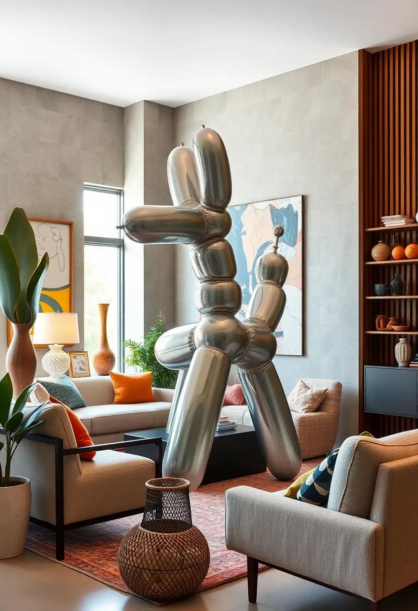 The Playful Balloon Dog - This iconic contemporary piece adds a touch of humor and whimsy, making it an excellent conversation starter in any ⁣setting