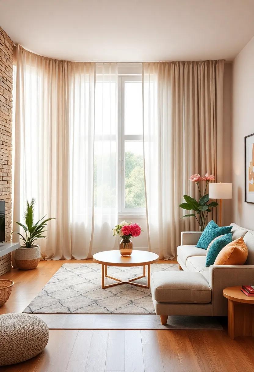 Elegant Drapery: ​Enhance the‌ windows with‌ soft,flowing curtains⁤ that make the⁤ room⁤ feel larger and more elegant ‌while controlling‍ natural ⁣light