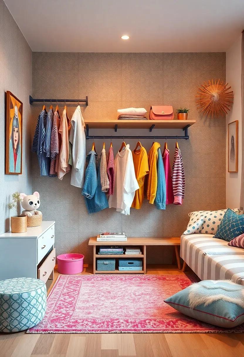 Personal Style Showcase: Create ⁢a dedicated ‍clothing‍ display with fun ​hooks or a fashion⁢ rack, bringing her wardrobe into the decor while showing‍ off‍ her⁤ personal style