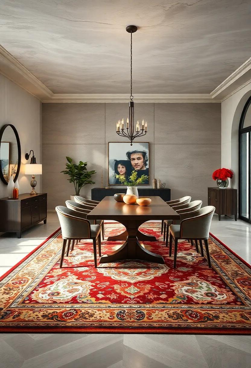 Timeless Tradition: Discover the captivating beauty of the Isfahan rug, renowned for its intricate floral patterns and rich color palette that brings sophistication to your dining space