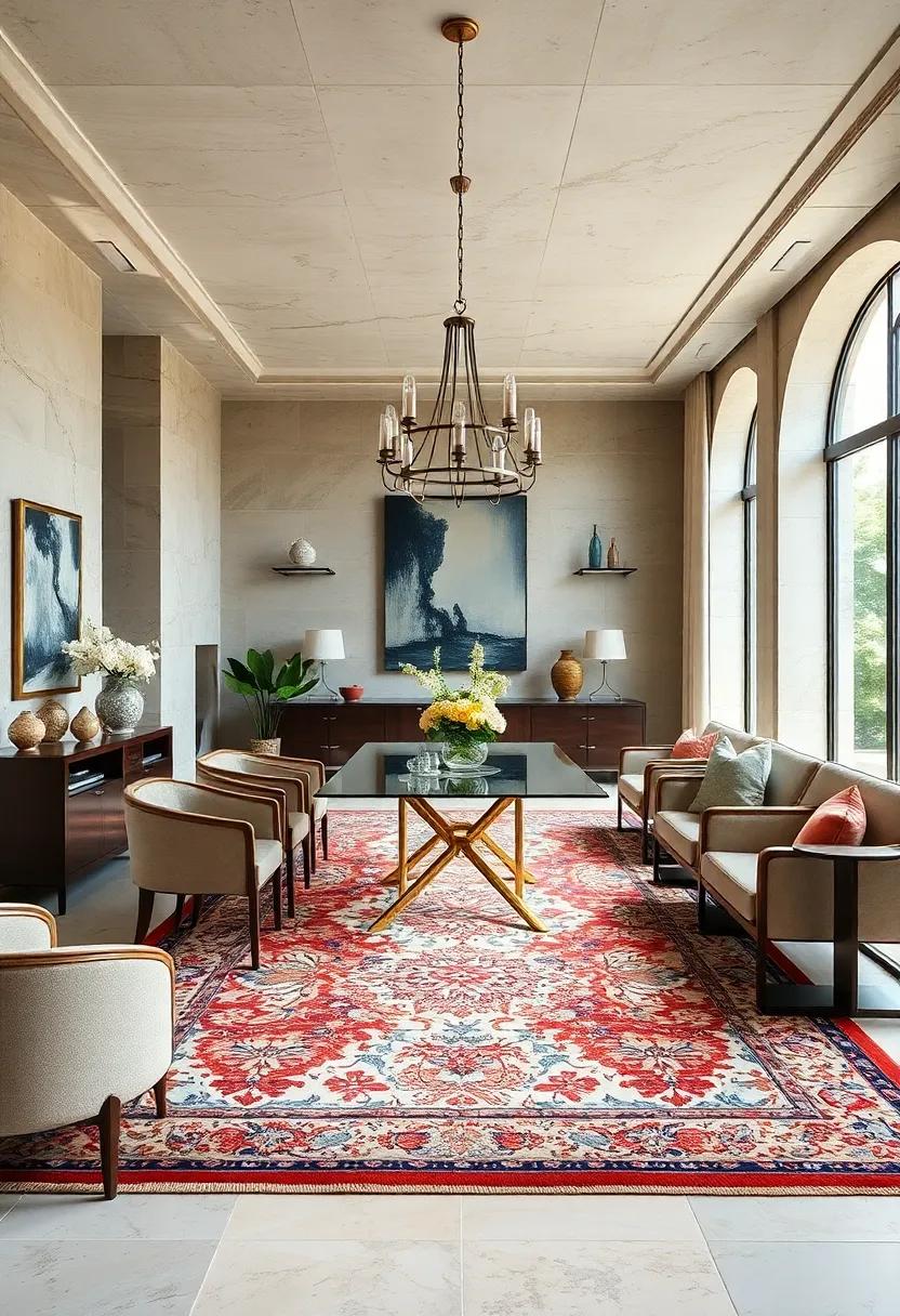 Khorassan Richness: Offer an opulent touch with a Khorassan rug, known for its lavish patterns and soft textures that invite guests to linger at the dining table