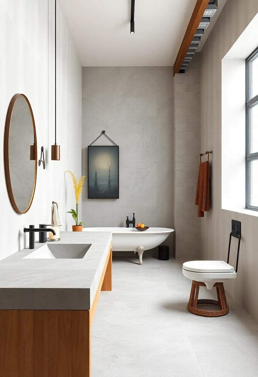 Consider concrete sinks or ​countertops for a ​minimalist yet striking feature ​that epitomizes industrial chic