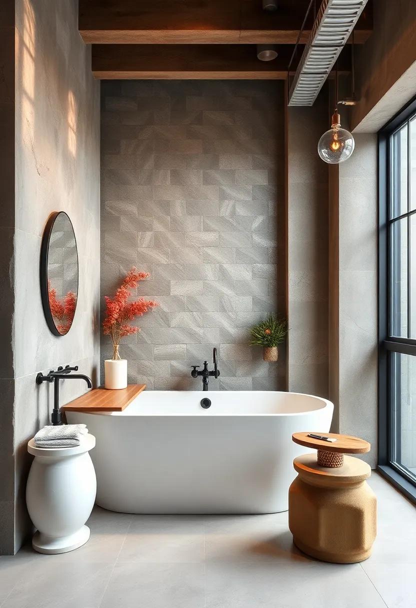 Frame your bathtub with industrial-style ⁤tiles to give it a polished yet raw appearance that fits the theme