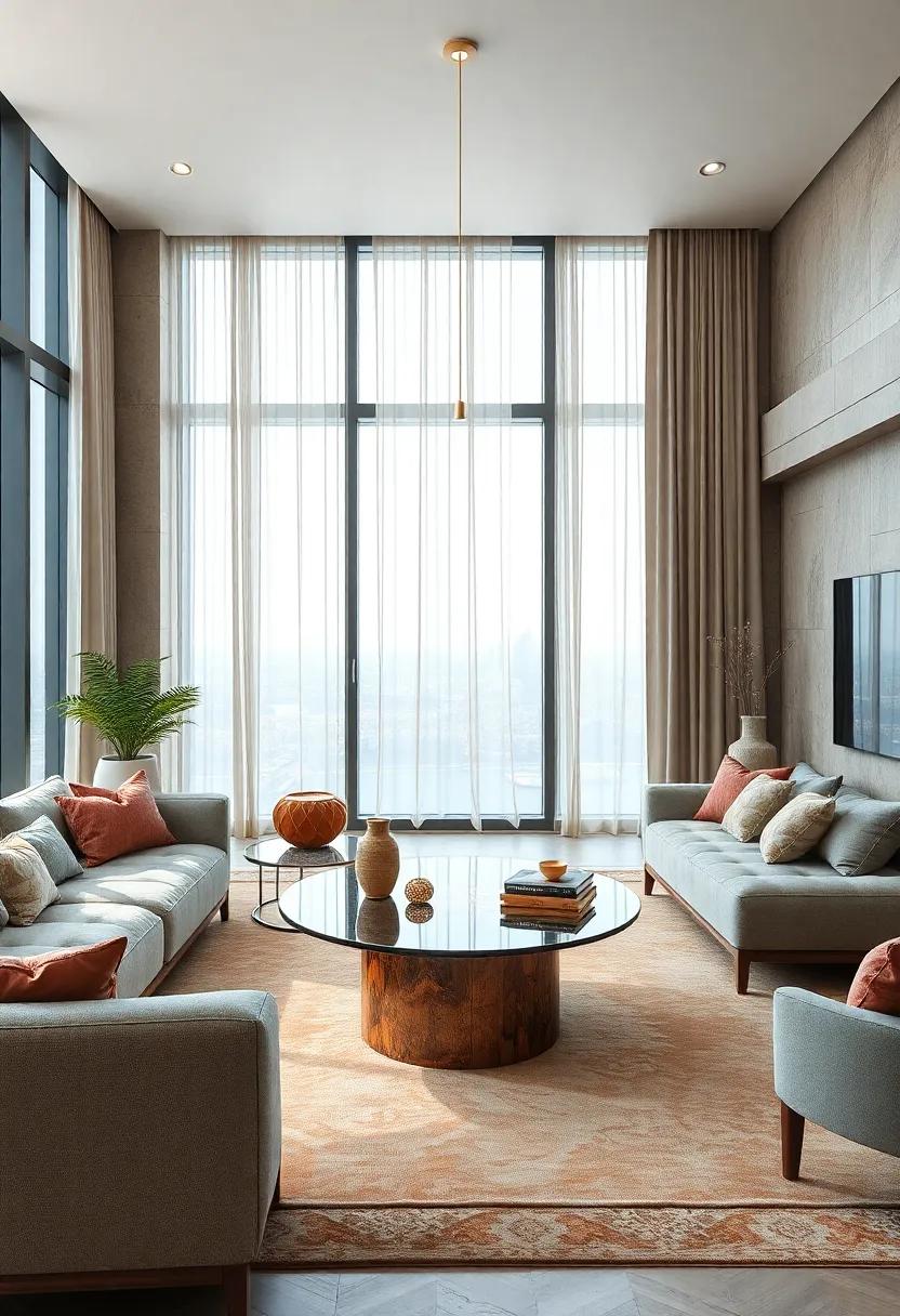 Unique Coffee ‍Tables: Select a striking coffee table that acts as ⁢art, drawing people in while serving a practical role