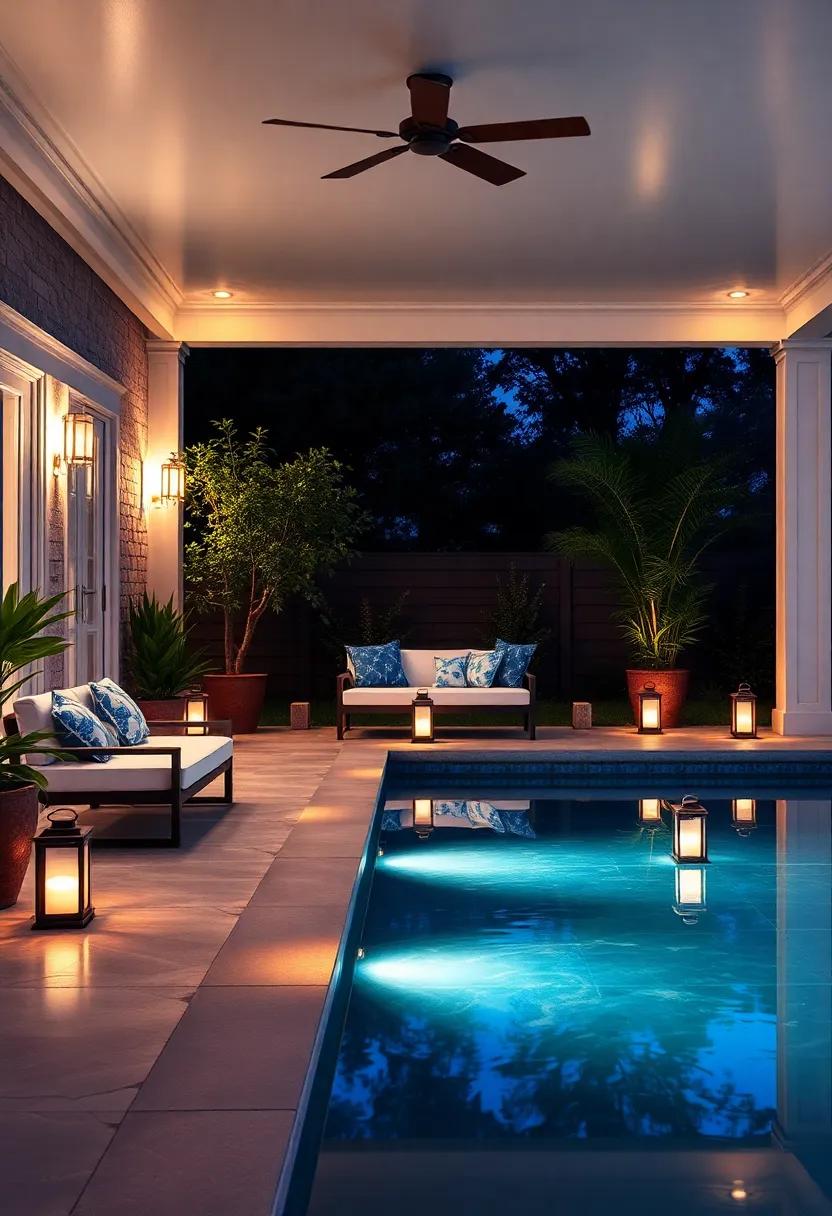 Reflective Poolside ‌lanterns: Position ⁣stylish lanterns around the ⁤pool perimeter that cast mesmerizing reflections on the ⁢water’s surface