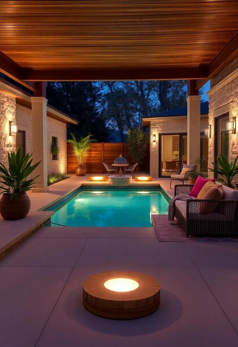 Natural Wood Accents: Incorporate rustic wooden floating lights‌ that‍ blend⁢ seamlessly‍ with⁣ your natural landscaping ‌for an inviting, organic feel