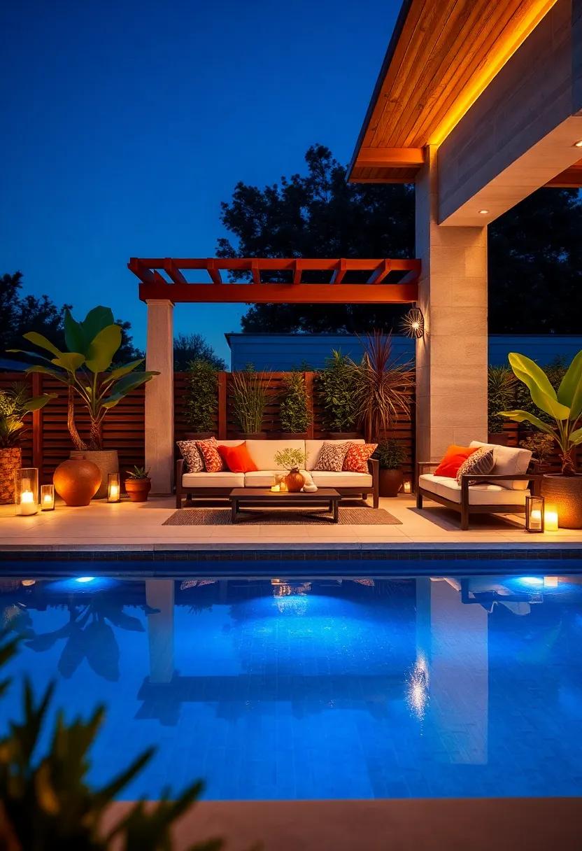 Romantic Evening Retreats: Add cozy cushions and ​soft floating lights for intimate evenings by the pool, creating a secluded paradise ⁤for‌ lovers
