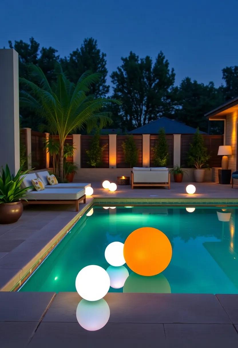 Colorful Reflections: ⁣Dive into a world of color with​ LED floating balls that change hues, ⁤adding a playful touch ⁣to your evening gatherings