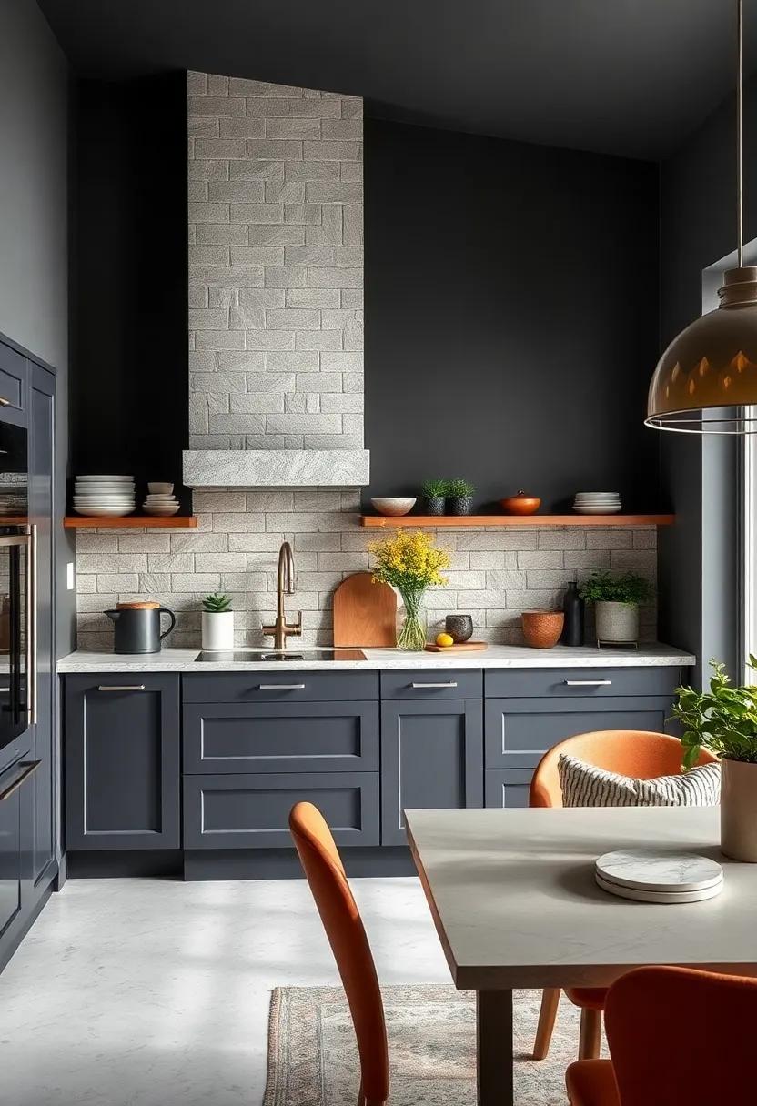 Charcoal Gray: A daring choice, charcoal gray can make a striking statement, enhancing the coziness of your kitchen with dim lighting