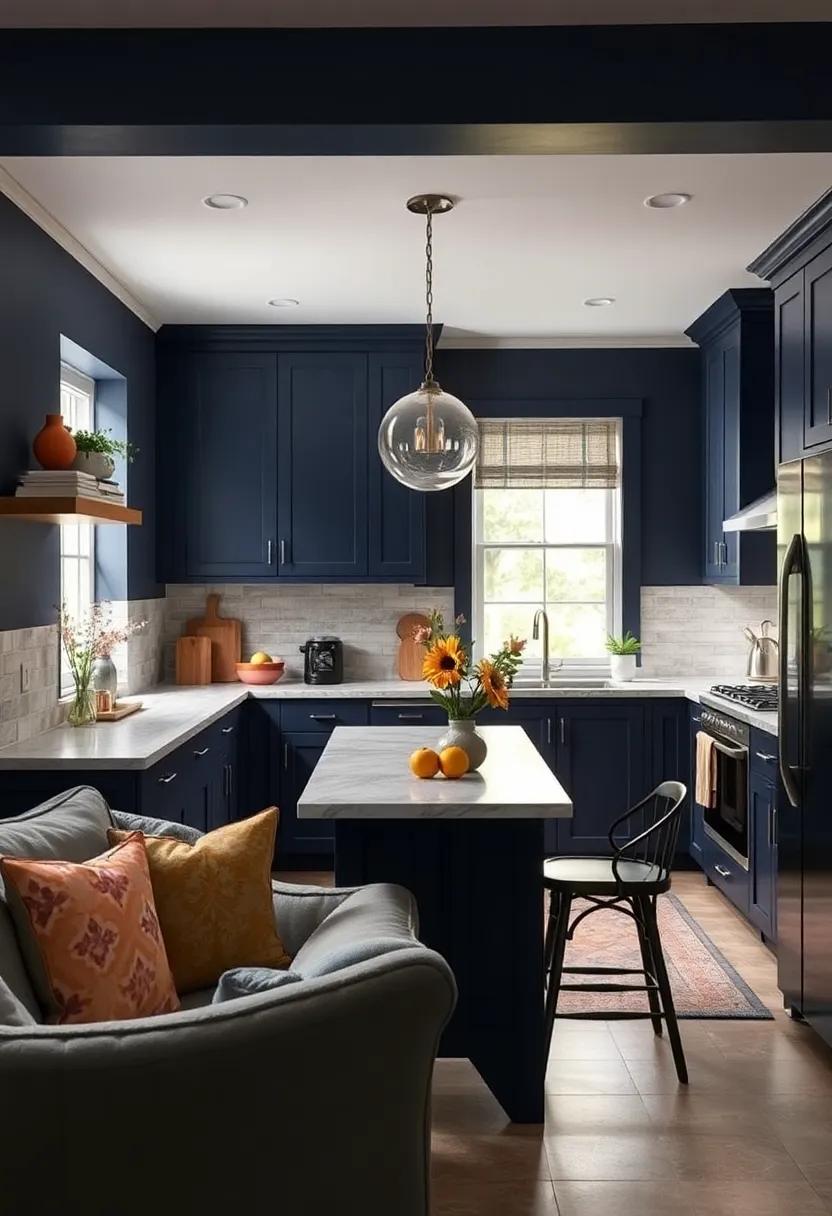 Classic Navy: Deep navy adds a touch of elegance while making the space feel larger,creating a stunning contrast with light accents