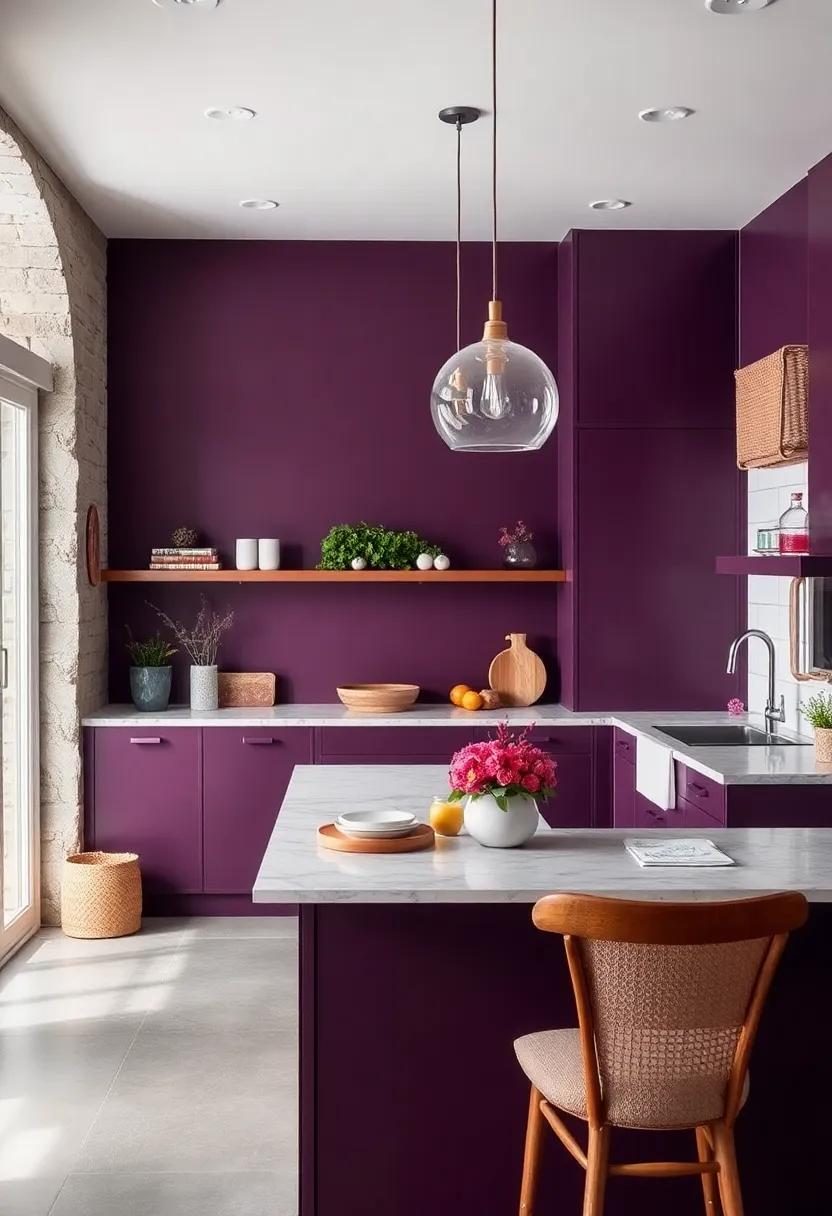 Deep Plum: Infuse luxurious depth into your kitchen with deep plum, a rich shade that feels both cozy and sophisticated