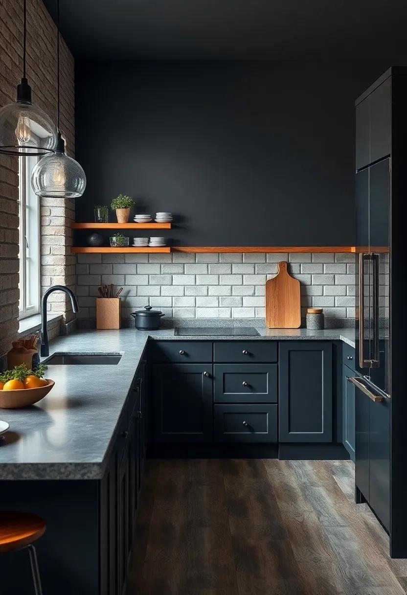 Rich Charcoal: A bold dark color that adds sophistication and drama, charcoal can make your small kitchen feel intimate and chic