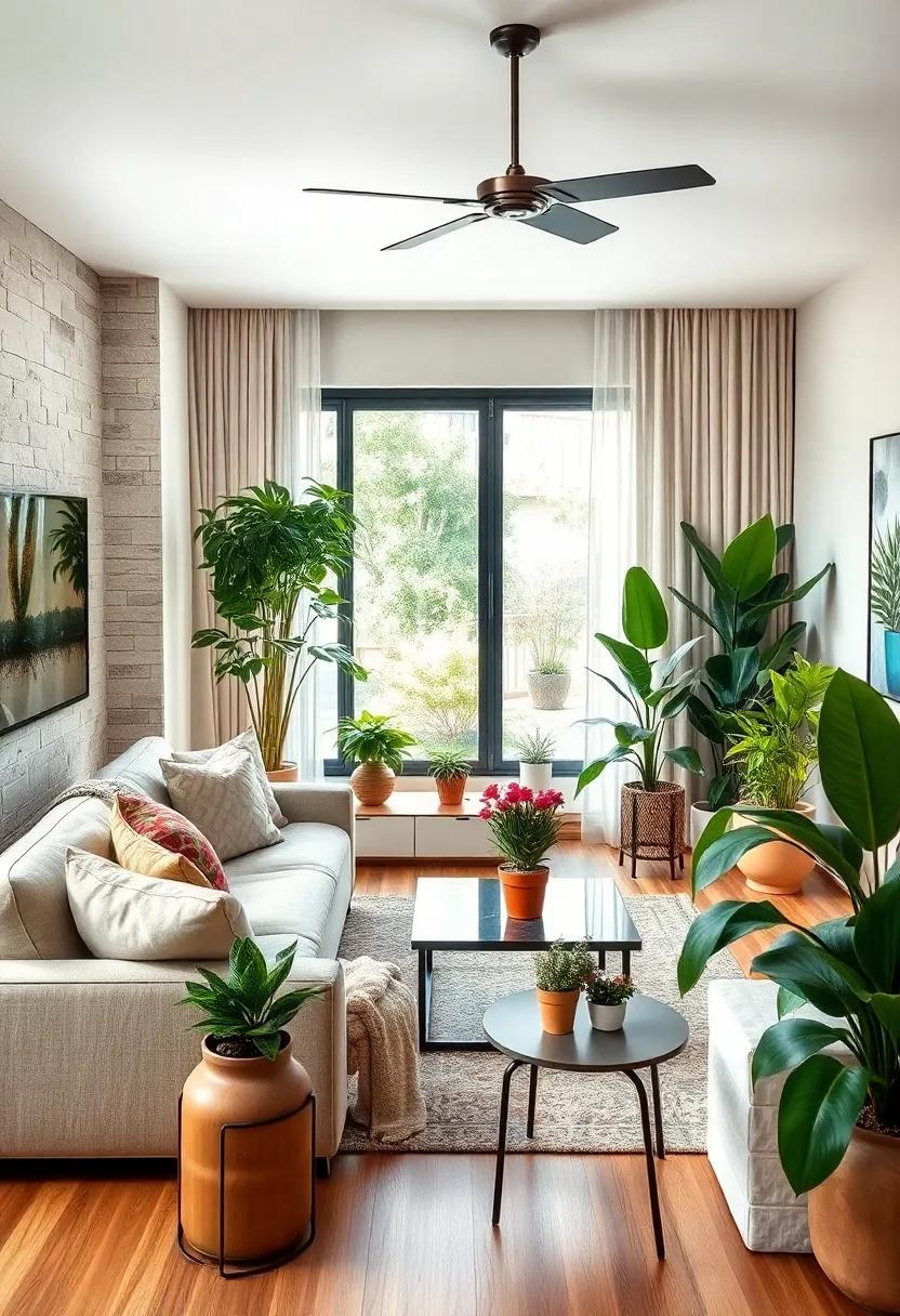 consider Plant size: Choose plants that suit⁣ your⁢ living room scale; smaller plants for tables and larger ones for the ‍floor to create balance within your layout