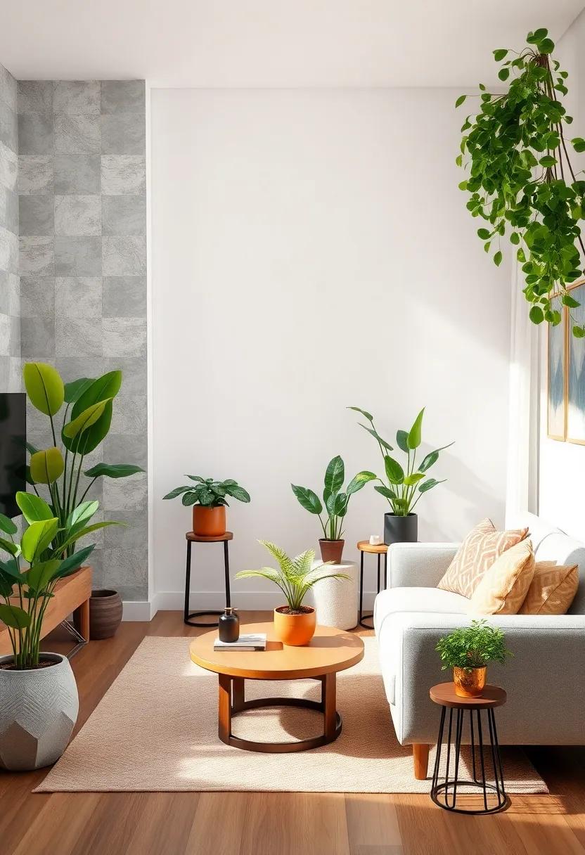 Use Plant Stands: Elevate your plants with stylish stands to draw the eye upward, creating the illusion of more space and adding a decorative⁣ element